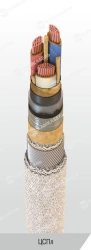 Power cable with copper conductors with paper insulation impregnated with viscous or non-flowing composition for voltage 6, 10 k