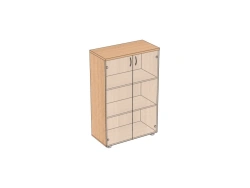 Document cabinet with transparent/tinted glass, medium, wide 800*405*1230 mm UpShSS-8