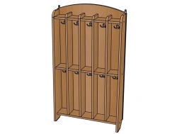 Towel holder No. 2 ''Moidodyr'', laminated wood, 10 cells/ ??33