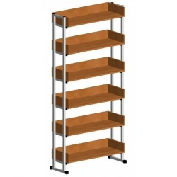 Shelving unit with metal frame. Standard