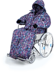Overalls for wheelchair users made of dense waterproof mackintosh fabric Trade mark "Travushka". Art.2601
