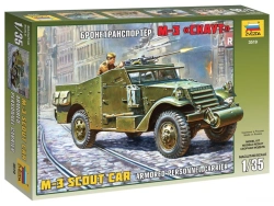 Assembled model American armoured personnel carrier (with tent) M3 "Scout"