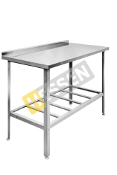 Industrial table with lattice shelf wall-mounted (with side) SPP 12*8