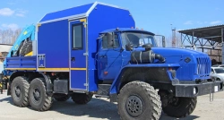 Special cargo-passenger truck model 676114 with CMU (INMAN IM25 JSC), on URAL 4320-1951 chassis