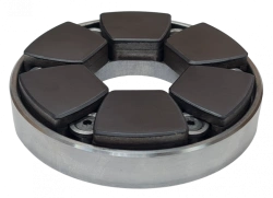 PEEK-coated floating segmented PEEK footpads for PEDs