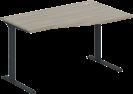 "ALTA" Right-hand ergonomic table top "Techno" (1 bevelled) Art. no. MR 064.02