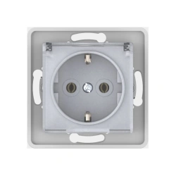 CADUCEUS ALING PRESTIGE flush-mounted socket outlet with cover with plastic base 16A, 250V~, silver