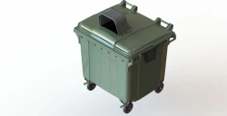 Mobile waste bin 1100l Art.22.C19.H (20.800.98.PE; 21.050.98.PE.T)
