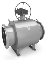 Ball valve LD KShTSFR of steel 20 DN300 Ru1,6MPa full bore with reducer