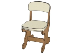 Shaped chair, H=260 semi-upholstered (seat+back)/ StD68