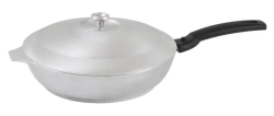 Cast aluminium frying pan 240/60mm (uncoated) TM Kukmara, with removable Bakelite handle, with aluminium lid