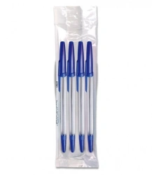 Set of pens Optima 4pcs in a packet, blue rod 0,7mm on oil base
