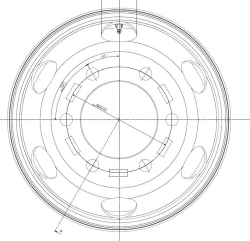 Steel truck wheel with non-detachable rim, 17.5x6.00, Product No. RZB36563OE