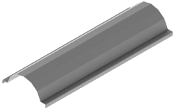 Spherical snow protection cover KLT R 000, with overall dimensions from 150x1250 mm to 600x2000 mm, metal thickness 1.5 mm, moun