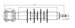 Cantilever rod insulator with ribbed shell made of organosilicon rubber KSPKr 160-25/1,1I-80