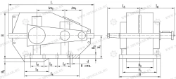 Cylindrical horizontal two-stage gearbox RK-500SPSh