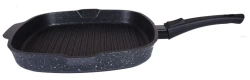 260x60mm square cast aluminium grill pan (with non-stick coating) TM Kukmara, with removable Bakelite handle