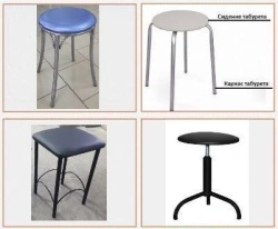 Stool on metal frame