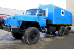 Repair and welding unit (RWU), UZST brand, type UZST01, modification 586C-23 on Ural 55571-16 chassis.