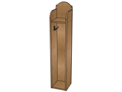 Towel holder ?1 ''Moidodyr'', plywood (paint), 1 cell/ SD49