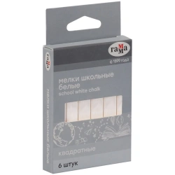 School crayons, white, 6 pieces