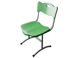 Student chair, not adjustable, round tube, ski arch, plastic Stand-Up STU-2.03.D