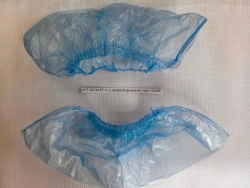 Medical non-sterile shoe covers "STANDARD+" with double elastic band, colour blue, 1000 pairs, in Euroblocks according to TU 32.