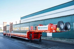 Semitrailer Tverstroimash 993931 modification 0022 variant - with double folding hydraulic ladders