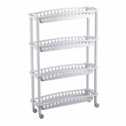 4312414; Shelf unit narrow "JULIA" 4 shelves 590X180X730 mm (Light grey)