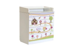 Polini kids Simple 1580 chest of drawers, Gingerbread house, white, article number 0001288.9.4.