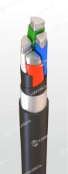 Power cable with aluminium conductors, insulation made of polyvinylchloride plasticate of reduced fire hazard, for rated voltage