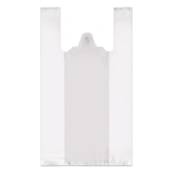 T-shirt" bags, COMPLETE 100pcs, 24+12x45cm, HDPE,8 micron, w/k 5009
