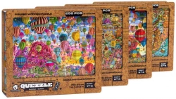 Puzzles, educational puzzles made of wood materials, coloured, without mechanisms, "Quezzle"