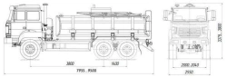 Tank truck for transportation of food liquids (technical water) ??? 4680L5-21 on chassis URAL 55571-4551-78, 55571-4551-80, 5557