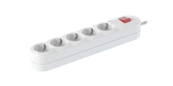 CADUCEUS ALING Connecting products Extension cord 5x16A with switch 3,6kW, 250V~, 3x1,5mm2, 10m, white, art. 44506.0