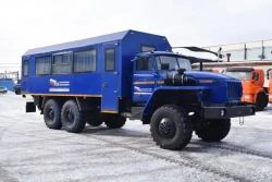 Special bus, shift bus, UZST brand, type UZST06, modification 5861-37 on chassis Ural 55571-72 (CP YaMZ: 236, 238, 239