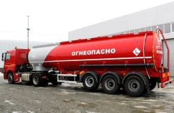 Semi-trailer-tanker for transportation of light oil products BONUM 914210 (modification 914210) with axle units BPW: HSFALM 90