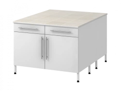 Island table on two metal pedestals 1200 OTJAKp