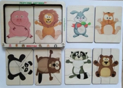 The game "Cut-out pictures, Animals 3+", (8 pictures)