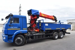 Special cargo truck with CMU produced by INMAN JSC on KAMAZ 65117-A5, 65117-50 chassis. Mark GIRD. Type 5849DF. Modi