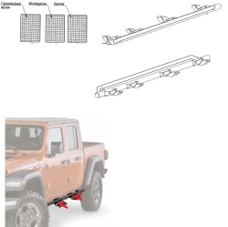 Off-road style sills + fastening kit for JEEP GLADIATOR JT 2020-.