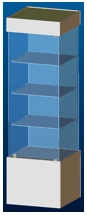 Display case island (clamping glass) 600 x 600 x h 2000