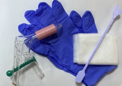 Gynaecological kit for cervical and vaginal sampling disposable sterile "Femina®" with M mirror and cystic specimen.