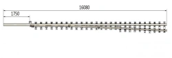 Main track frame rail with shank of the project 2901.01.000