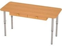 Adjustable children's table with drawers