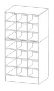 File cabinet with 21 drawers