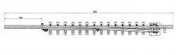 Straight frame rail with curved shank of project H01.003.1000.00-03