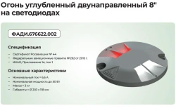 8 inch deep 8 inch bi-directional LED recessed lamp in HIA-I,II,III systems