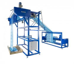 Machine for unfolding C01 material and stacking the unfolded material in a pile