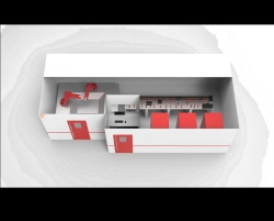 Laser shock hardening machine with pulse energy from 1 to 50 Joule.